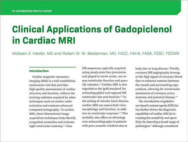 Clinical Applications of Gadopiclenol in Cardiac MRI